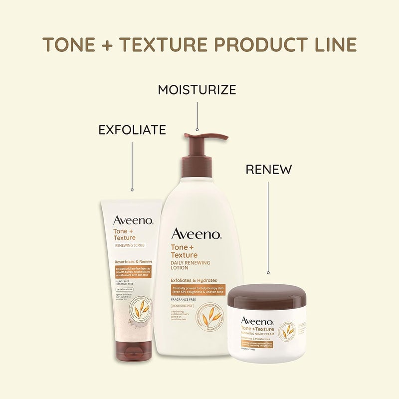 Aveeno Tone + Texture Renewing Night Cream with Prebiotic Oat - 8 Oz - Image 3